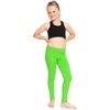image:imageSTRETCH IS COMFORT Leggings for Girls 3 Pack Stretch Girls Leggings Pants  Soft medium weight knit elastic waist Girl Pants under dresses skirts school Toddler Leggings Black Leggings GirlsLime Green