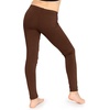 image:imageSTRETCH IS COMFORT Leggings for Girls 3 Pack Stretch Girls Leggings Pants  Soft medium weight knit elastic waist Girl Pants under dresses skirts school Toddler Leggings Black Leggings GirlsBrown
