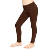 image:imageSTRETCH IS COMFORT Leggings for Girls 3 Pack Stretch Girls Leggings Pants  Soft medium weight knit elastic waist Girl Pants under dresses skirts school Toddler Leggings Black Leggings GirlsBrown