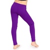 image:imageSTRETCH IS COMFORT Leggings for Girls 3 Pack Stretch Girls Leggings Pants  Soft medium weight knit elastic waist Girl Pants under dresses skirts school Toddler Leggings Black Leggings GirlsPurple