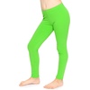image:imageSTRETCH IS COMFORT Leggings for Girls 3 Pack Stretch Girls Leggings Pants  Soft medium weight knit elastic waist Girl Pants under dresses skirts school Toddler Leggings Black Leggings GirlsLime Green