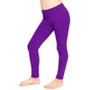 image:imageSTRETCH IS COMFORT Leggings for Girls 3 Pack Stretch Girls Leggings Pants  Soft medium weight knit elastic waist Girl Pants under dresses skirts school Toddler Leggings Black Leggings GirlsPurple
