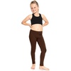 image:imageSTRETCH IS COMFORT Leggings for Girls 3 Pack Stretch Girls Leggings Pants  Soft medium weight knit elastic waist Girl Pants under dresses skirts school Toddler Leggings Black Leggings GirlsBrown
