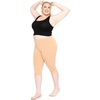 image:imageSTRETCH IS COMFORT Oh So Soft Plus Size Capri Leggings for Women  Knee Length or Full Length Black Capri Leggings for WomenBeige