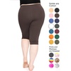image:imageSTRETCH IS COMFORT Oh So Soft Plus Size Capri Leggings for Women  Knee Length or Full Length Black Capri Leggings for WomenBrown