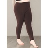 image:imageSTRETCH IS COMFORT Oh So Soft Plus Size Capri Leggings for Women  Knee Length or Full Length Black Capri Leggings for WomenBrown