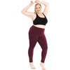image:imageSTRETCH IS COMFORT Oh So Soft Plus Size Capri Leggings for Women  Knee Length or Full Length Black Capri Leggings for WomenBurgundy