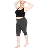 image:imageSTRETCH IS COMFORT Oh So Soft Plus Size Capri Leggings for Women  Knee Length or Full Length Black Capri Leggings for WomenCharcoal Gray