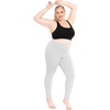image:imageSTRETCH IS COMFORT Oh So Soft Plus Size Capri Leggings for Women  Knee Length or Full Length Black Capri Leggings for WomenHeather Gray