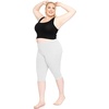 image:imageSTRETCH IS COMFORT Oh So Soft Plus Size Capri Leggings for Women  Knee Length or Full Length Black Capri Leggings for WomenHeather Gray