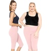 image:imageSTRETCH IS COMFORT Oh So Soft Plus Size Capri Leggings for Women  Knee Length or Full Length Black Capri Leggings for WomenLight Pink
