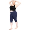 image:imageSTRETCH IS COMFORT Oh So Soft Plus Size Capri Leggings for Women  Knee Length or Full Length Black Capri Leggings for WomenNavy Blue