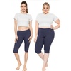 image:imageSTRETCH IS COMFORT Oh So Soft Plus Size Capri Leggings for Women  Knee Length or Full Length Black Capri Leggings for WomenNavy Ribbed