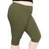 image:imageSTRETCH IS COMFORT Oh So Soft Plus Size Capri Leggings for Women  Knee Length or Full Length Black Capri Leggings for WomenOlive Green