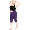 image:imageSTRETCH IS COMFORT Oh So Soft Plus Size Capri Leggings for Women  Knee Length or Full Length Black Capri Leggings for WomenPurple