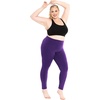 image:imageSTRETCH IS COMFORT Oh So Soft Plus Size Capri Leggings for Women  Knee Length or Full Length Black Capri Leggings for WomenPurple