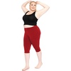 image:imageSTRETCH IS COMFORT Oh So Soft Plus Size Capri Leggings for Women  Knee Length or Full Length Black Capri Leggings for WomenRed