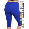 image:imageSTRETCH IS COMFORT Oh So Soft Plus Size Capri Leggings for Women  Knee Length or Full Length Black Capri Leggings for WomenRoyal Blue