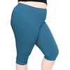 image:imageSTRETCH IS COMFORT Oh So Soft Plus Size Capri Leggings for Women  Knee Length or Full Length Black Capri Leggings for WomenTeal