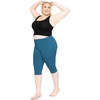 image:imageSTRETCH IS COMFORT Oh So Soft Plus Size Capri Leggings for Women  Knee Length or Full Length Black Capri Leggings for WomenTeal