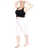 image:imageSTRETCH IS COMFORT Oh So Soft Plus Size Capri Leggings for Women  Knee Length or Full Length Black Capri Leggings for WomenWhite