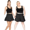 image:imageSTRETCH IS COMFORT Plus Size Shorts Women Flowy Wide Leg Summer Shorts for Curvy Women Casual Lightweight with PocketsBlack