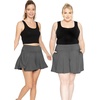 image:imageSTRETCH IS COMFORT Plus Size Shorts Women Flowy Wide Leg Summer Shorts for Curvy Women Casual Lightweight with PocketsCharcoal Gray