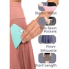 image:imageSTRETCH IS COMFORT Plus Size Shorts Women Flowy Wide Leg Summer Shorts for Curvy Women Casual Lightweight with PocketsCharcoal Gray