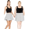 image:imageSTRETCH IS COMFORT Plus Size Shorts Women Flowy Wide Leg Summer Shorts for Curvy Women Casual Lightweight with PocketsHeather Gray