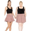 image:imageSTRETCH IS COMFORT Plus Size Shorts Women Flowy Wide Leg Summer Shorts for Curvy Women Casual Lightweight with PocketsMauve