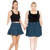image:imageSTRETCH IS COMFORT Plus Size Shorts Women Flowy Wide Leg Summer Shorts for Curvy Women Casual Lightweight with PocketsTeal