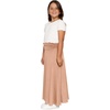 image:imageSTRETCH IS COMFORT Skirt for Girls Flowy Midi Knee amp Ankle Length with Pockets with Ruched Waistband  Black Skirt for GirlsBeige