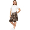 image:imageSTRETCH IS COMFORT Skirt for Girls Flowy Midi Knee amp Ankle Length with Pockets with Ruched Waistband  Black Skirt for GirlsBrown Leopard