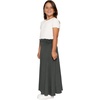 image:imageSTRETCH IS COMFORT Skirt for Girls Flowy Midi Knee amp Ankle Length with Pockets with Ruched Waistband  Black Skirt for GirlsCharcoal Gray