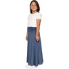image:imageSTRETCH IS COMFORT Skirt for Girls Flowy Midi Knee amp Ankle Length with Pockets with Ruched Waistband  Black Skirt for GirlsLight Navy