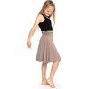 image:imageSTRETCH IS COMFORT Skirt for Girls Flowy Midi Knee amp Ankle Length with Pockets with Ruched Waistband  Black Skirt for GirlsMocha