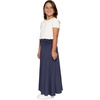 image:imageSTRETCH IS COMFORT Skirt for Girls Flowy Midi Knee amp Ankle Length with Pockets with Ruched Waistband  Black Skirt for GirlsNavy Blue