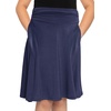 image:imageSTRETCH IS COMFORT Skirt for Girls Flowy Midi Knee amp Ankle Length with Pockets with Ruched Waistband  Black Skirt for GirlsNavy Blue