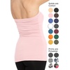 image:imageSTRETCH IS COMFORT Tube Tops for Women Cotton Bandeau Top White Tube Top  Soft stretch blend elongated coverage layering under jackets plus size tube top black tube top strapless tops for womenLight Pink