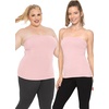 image:imageSTRETCH IS COMFORT Tube Tops for Women Cotton Bandeau Top White Tube Top  Soft stretch blend elongated coverage layering under jackets plus size tube top black tube top strapless tops for womenLight Pink