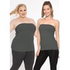 image:imageSTRETCH IS COMFORT Tube Tops for Women Cotton Bandeau Top White Tube Top  Soft stretch blend elongated coverage layering under jackets plus size tube top black tube top strapless tops for womenCharcoal Gray