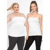image:imageSTRETCH IS COMFORT Tube Tops for Women Cotton Bandeau Top White Tube Top  Soft stretch blend elongated coverage layering under jackets plus size tube top black tube top strapless tops for womenWhite 2 Pack