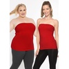 image:imageSTRETCH IS COMFORT Tube Tops for Women Cotton Bandeau Top White Tube Top  Soft stretch blend elongated coverage layering under jackets plus size tube top black tube top strapless tops for womenRed
