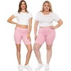 image:imageSTRETCH IS COMFORT Womens Biker Shorts Plus Size Cotton Spandex  Gym Work Out Sports Recreation Bike Running Shorts WomenPink Daisies