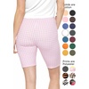 image:imageSTRETCH IS COMFORT Womens Biker Shorts Plus Size Cotton Spandex  Gym Work Out Sports Recreation Bike Running Shorts WomenPink Gingham