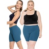 image:imageSTRETCH IS COMFORT Womens Biker Shorts Plus Size Cotton Spandex  Gym Work Out Sports Recreation Bike Running Shorts WomenTeal