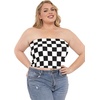 image:imageSTRETCH IS COMFORT Womens Regular and Plus Size Crop Tube Top  Sizes Small  5XCheckered Black and White