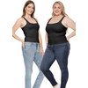 image:imageSTRETCH IS COMFORT Womens and Plus DoubleLayered Tank Top  MidLength Sleek and Modern for Everyday Wear  S5XLBlack  Pink