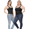 image:imageSTRETCH IS COMFORT Womens and Plus DoubleLayered Tank Top  MidLength Sleek and Modern for Everyday Wear  S5XLBlack