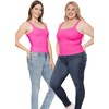 image:imageSTRETCH IS COMFORT Womens and Plus DoubleLayered Tank Top  MidLength Sleek and Modern for Everyday Wear  S5XLBright Pink